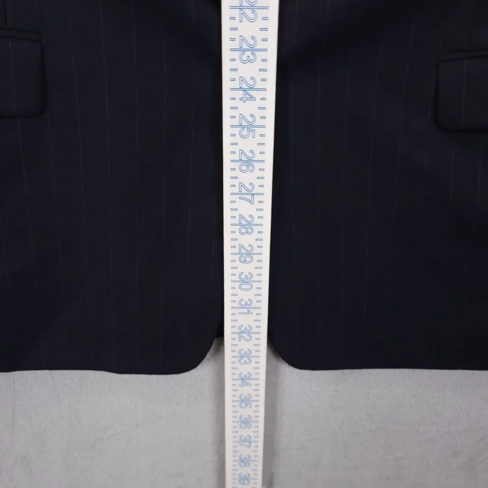 Hickey Freeman Blazer Mens Size 44R Loro Piana Tasmanian 130s Charcoal Pinstripe